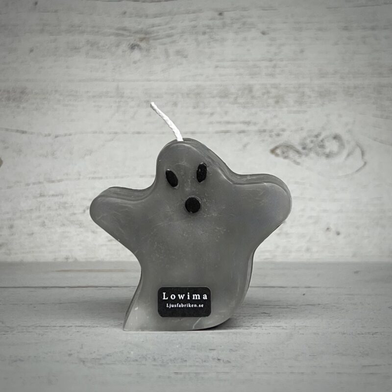 Halloweenljus stearinljus ljusspöke:grå ljusfabriken Lowima